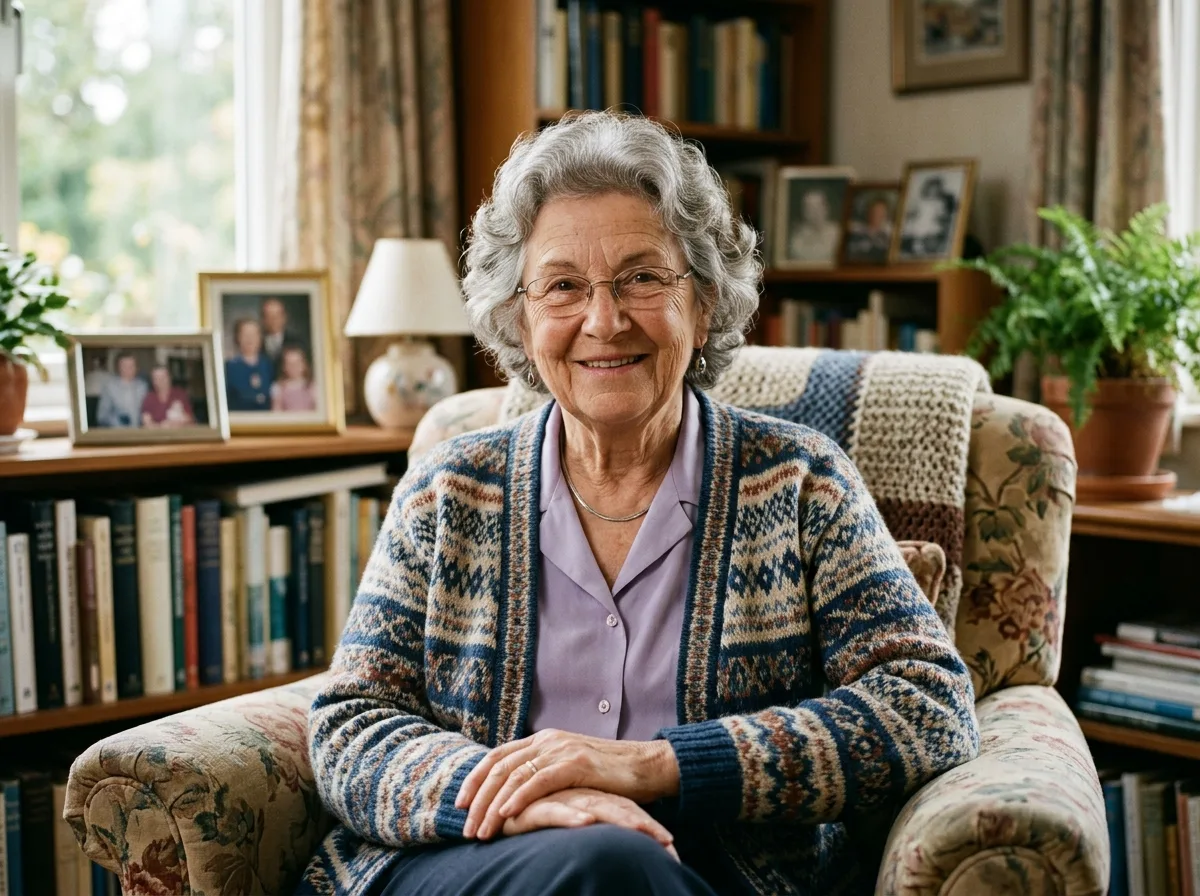 Аватар пользователя Нина И., пожилая женщина около 65 лет, добрый взгляд, домашний фон
